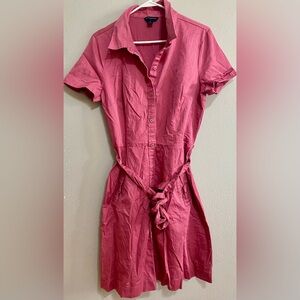 Banana Republic Mauve Pink Button-Up Short Sleeve Dress